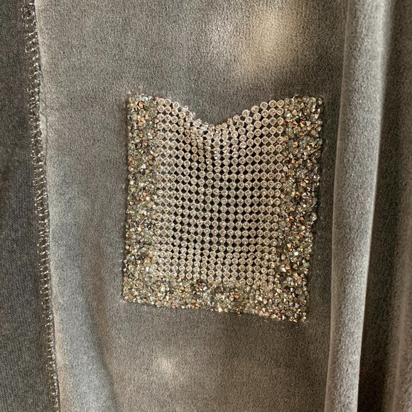 Elissia Distressed and Embellished Mixed Media T-Shirt - Picture 2 of 7